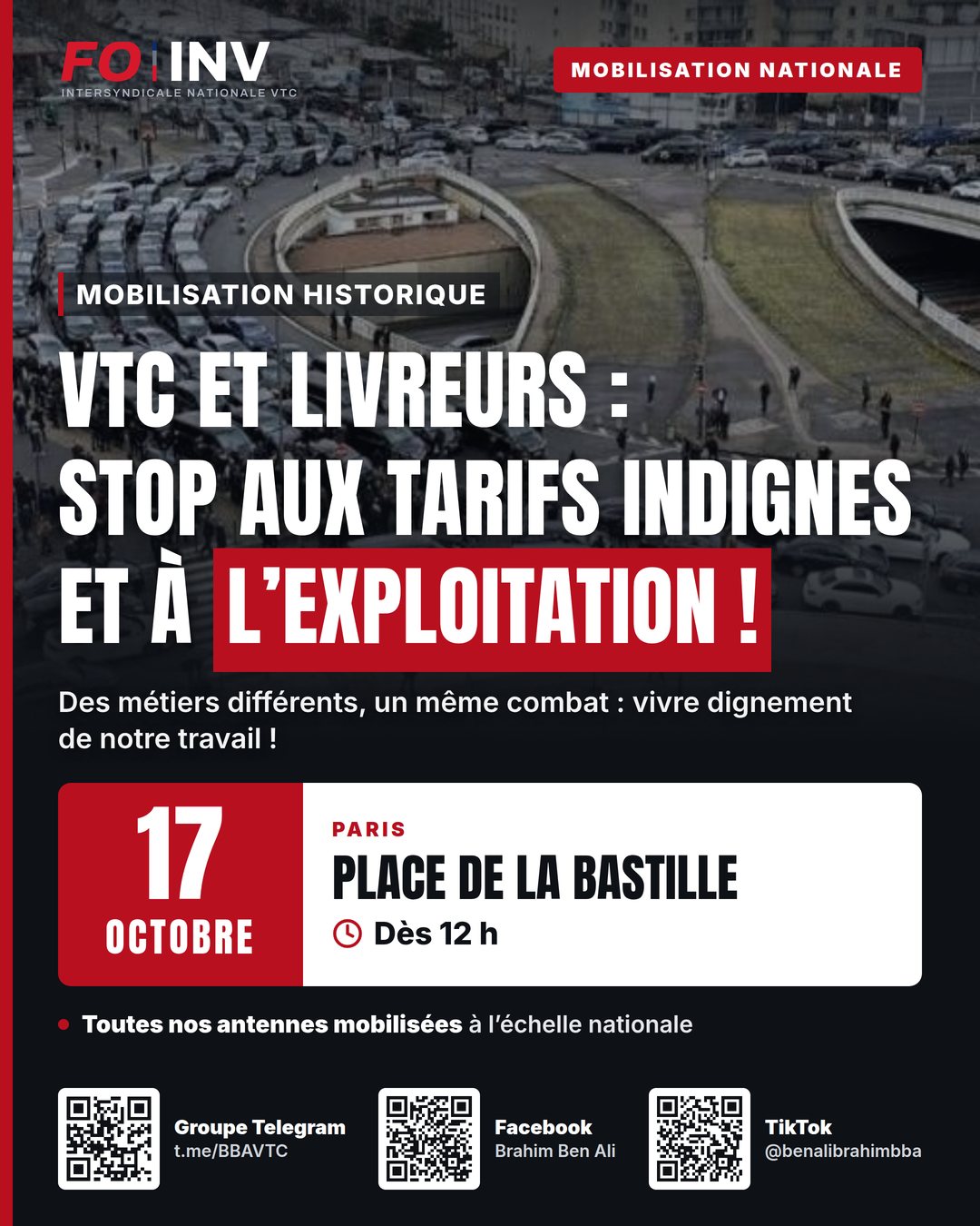Affiche — VTC et livreurs : stop aux tarifs indignes et à l’exploitation